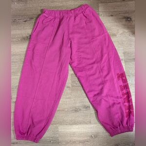 NWT vs Pink Magenta Luxe Fleece Baggy Sweatpants